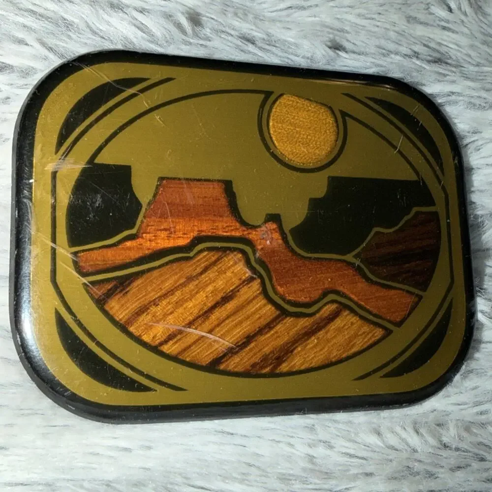 Scenic Solid Brass Vintage Harmony Metal Belt‎ Buckle USA
